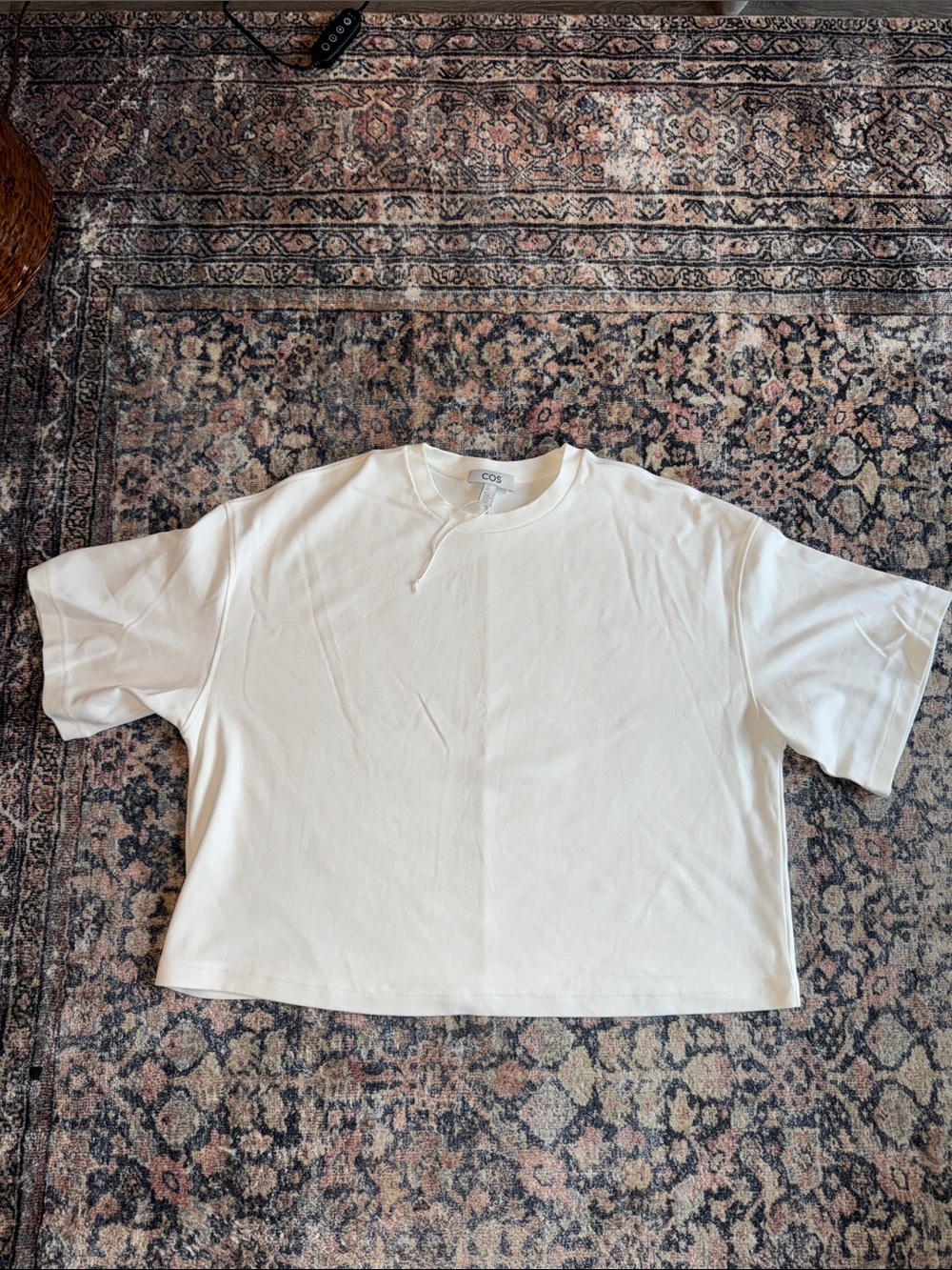 COS White Relaxed Boxy Short-Sleeve Tee